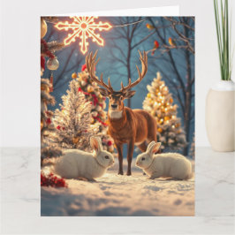 クリスマスの風景が描かれたホリデーグリーティングカード カード