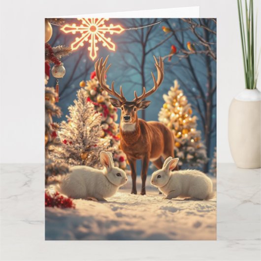 クリスマスの風景が描かれたホリデーグリーティングカード カード (正面)