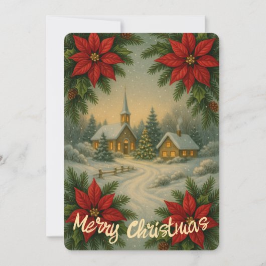 クリスマスの風景クリスマスフラワー シーズンカード (正面)