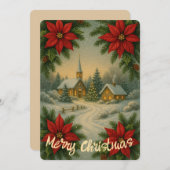 クリスマスの風景クリスマスフラワー シーズンカード (正面/裏面)