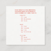 クリスマスの食事のオプションあなたの食事の囲いを選択 エンクロージャーカード (裏面)