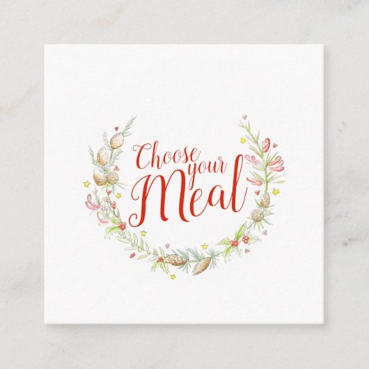 クリスマスの食事のオプションあなたの食事の囲いを選択 エンクロージャーカード (正面)