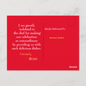 クリスマスの食事をありがとう ポストカード (裏面)