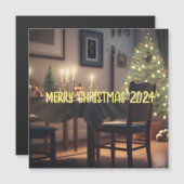 クリスマスの食事 マグネット招待状 (正面/裏面)