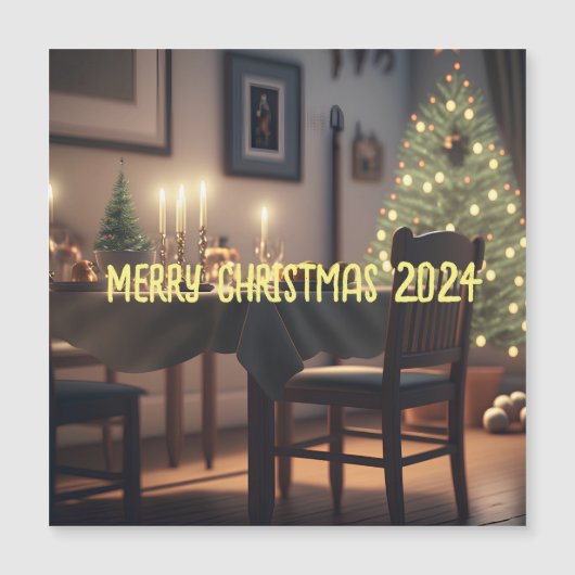 クリスマスの食事 マグネット招待状 (正面)