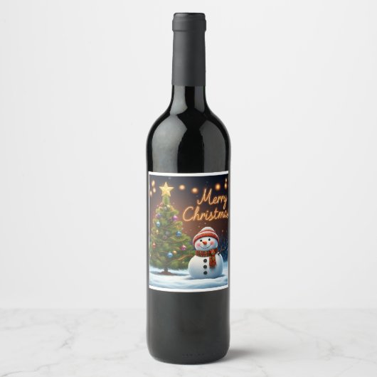 クリスマスの食品と飲料ラベルのセット ワインラベル (正面)
