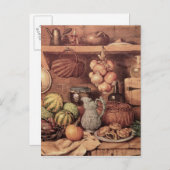 クリスマスの食糧が付いている静物画 シーズンポストカード (正面/裏面)