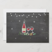 クリスマスの飲み物によって検討されるワインのメリーな氷のパーティーの招待 招待状 (裏面)