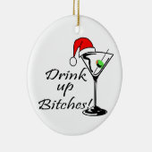 クリスマスの飲み物の上の飲み物 セラミックオーナメント (右)