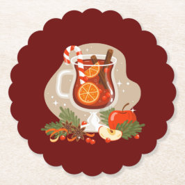 クリスマスの飲み物 ペーパーコースター