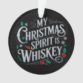 クリスマスの飲酒、ウイスキー愛好家、飲酒家の引用 オーナメント (正面)