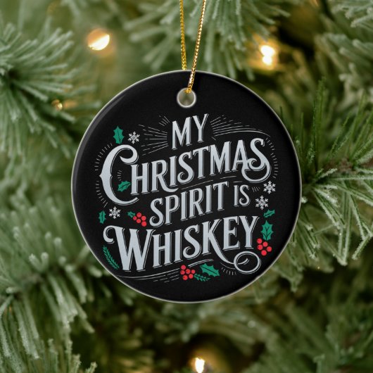クリスマスの飲酒、ウイスキー愛好家、飲酒家の引用 セラミックオーナメント (ツリー)