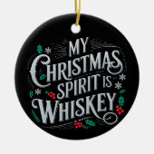 クリスマスの飲酒、ウイスキー愛好家、飲酒家の引用 セラミックオーナメント (正面)