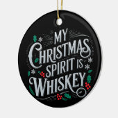 クリスマスの飲酒、ウイスキー愛好家、飲酒家の引用 セラミックオーナメント (左)