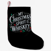 クリスマスの飲酒、ウイスキー愛好家、飲酒者の名言 スモールクリスマスストッキング (正面)