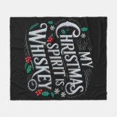 クリスマスの飲酒、ウイスキー愛好家、飲酒者の名言 フリースブランケット (正面(横))