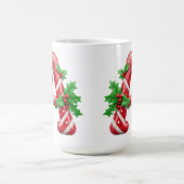 クリスマスの飴の杖の文字 コーヒーマグカップ (中央)