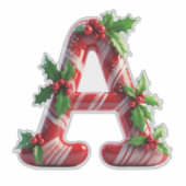 クリスマスの飴の杖の文字 シール (正面)