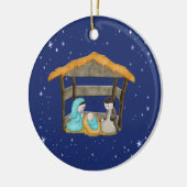 クリスマスの飼い葉桶のオーナメント セラミックオーナメント (左)
