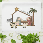 クリスマスの飼い葉桶場面タオル キッチンタオル (折り畳み)