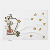 クリスマスの飼い葉桶場面タオル キッチンタオル (横)