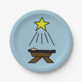 クリスマスの飼い葉桶 ペーパープレート (正面)