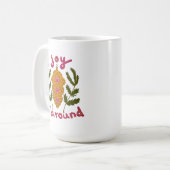 クリスマスの飾のまわりにり付けをすべて喜ぶ コーヒーマグカップ (正面左)