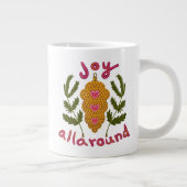 クリスマスの飾のまわりにり付けをすべて喜ぶ ジャンボコーヒーマグカップ (右)