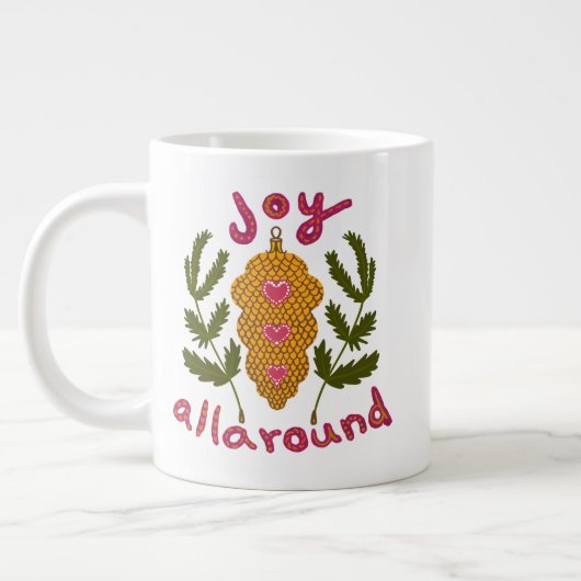クリスマスの飾のまわりにり付けをすべて喜ぶ ジャンボコーヒーマグカップ (左)