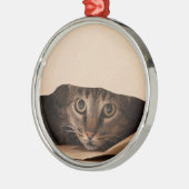 クリスマスの飾りからのぞくバッグ メタルオーナメント (左)