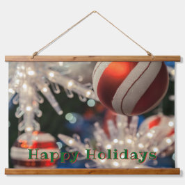 クリスマスの飾りと光 吊り下げ型タペストリー