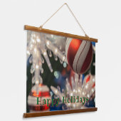 クリスマスの飾りと光 吊り下げ型タペストリー (傾斜あり)