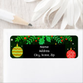 クリスマスの飾りと緑 ラベル (インサイチュ)