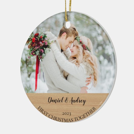 クリスマスの飾りに写真を置きなさい セラミックオーナメント (左)