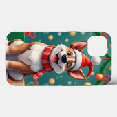 クリスマスの飾りの中の犬 Case-Mate iPhoneケース (裏面 (横))