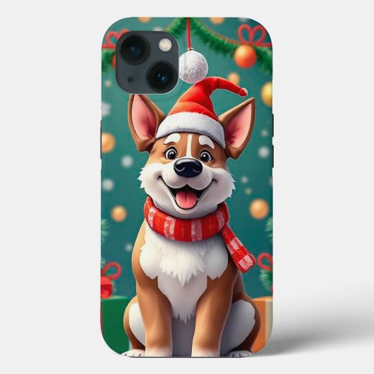 クリスマスの飾りの中の犬 Case-Mate iPhoneケース (裏面)