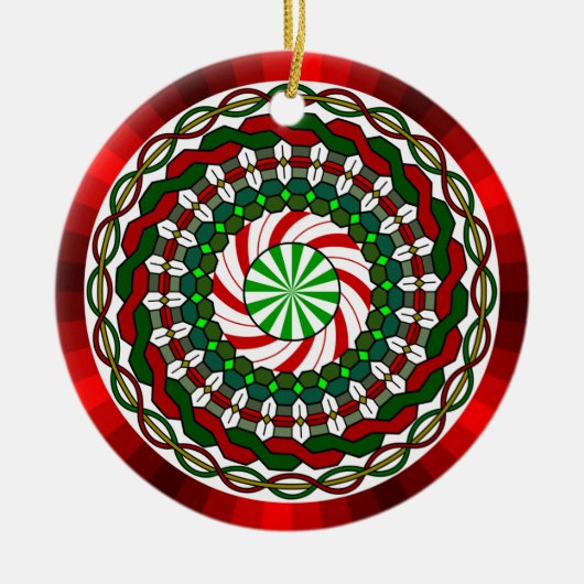 クリスマスの飾りの色 セラミックオーナメント (正面)