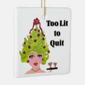 クリスマスの飾りやめ付けおもしろいには火が付き過ぎ セラミックオーナメント (右)