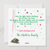 クリスマスの飾りを引き裂いたいたずらっ子 シーズンカード (裏面)