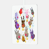 クリスマスの飾りカラフル飾り(ベル付き) メタルオーナメント (正面左)