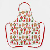 クリスマスの飾りギンガーブレッドクッキー飴 エプロン (正面)
