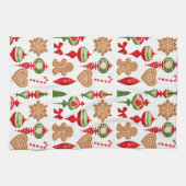 クリスマスの飾りギンガーブレッドクッキー飴 キッチンタオル (横)