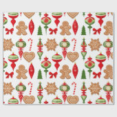 クリスマスの飾りギンガーブレッドクッキー飴 ラッピングペーパー (フラット)