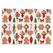 クリスマスの飾りギンガーブレッドクッキー飴 ラージペーパーバッグ (裏面)