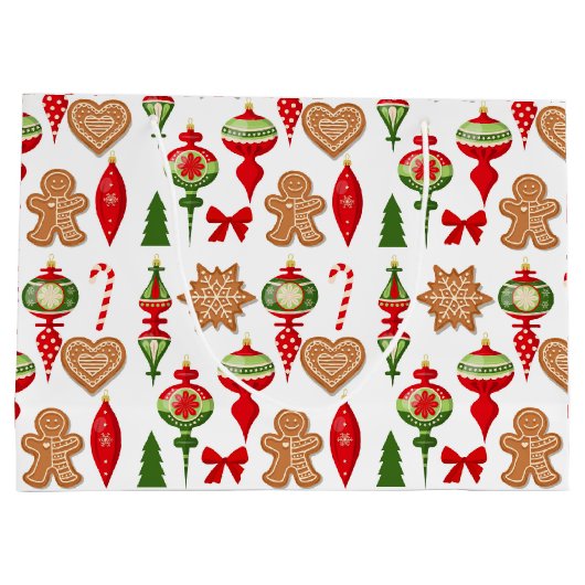 クリスマスの飾りギンガーブレッドクッキー飴 ラージペーパーバッグ (裏面)