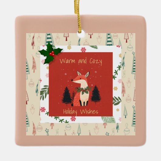 クリスマスの飾りパーソナライズされた付けのお願い セラミックオーナメント (正面)