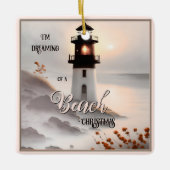 クリスマスの飾りビーチの夢 セラミックオーナメント (正面)