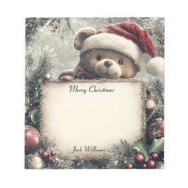 クリスマスの飾り付きかわいいテディベア – Festi ノートパッド