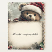 クリスマスの飾り付きかわいいテディベア – Festi プランナー手帳 (裏面)