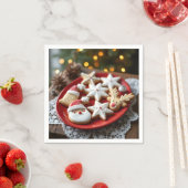 クリスマスの飾り付きクッキー スタンダードカクテルナプキン (インサイチュ)
